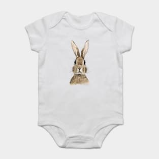 cute innocent rabbit watercolor Baby Bodysuit